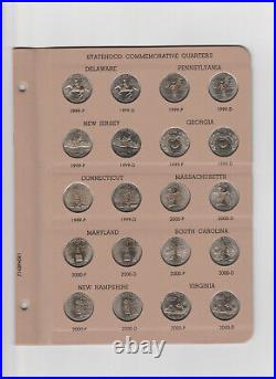 1999-2008 P&D BU Complete Set 100 State Washington Quarters Deluxe Dansco Album