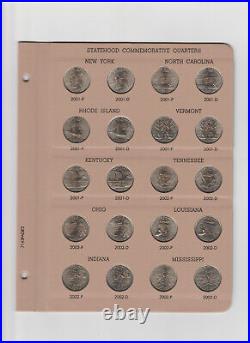 1999-2008 P&D BU Complete Set 100 State Washington Quarters Deluxe Dansco Album