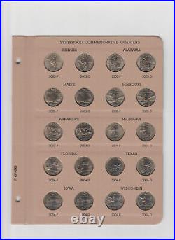 1999-2008 P&D BU Complete Set 100 State Washington Quarters Deluxe Dansco Album