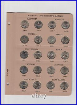 1999-2008 P&D BU Complete Set 100 State Washington Quarters Deluxe Dansco Album