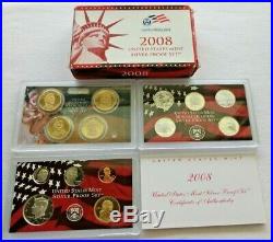 1999-2008 Silver Proof Sets Complete In Boxes Original U. S. Mint Lot of 10