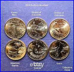 1999 2009 Complete 164 State & Territory Quarter P & D BU & Satin Set