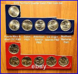 1999 2009 Complete 164 State & Territory Quarter P & D BU & Satin Set