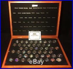 1999-2009 Complete 24K Gold Plated State Quarter 56-Coin Set in Cherry Wood