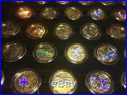 1999-2009 Complete 24K Gold Plated State Quarter 56-Coin Set in Cherry Wood