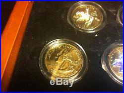 1999-2009 Complete 24K Gold Plated State Quarter 56-Coin Set in Cherry Wood