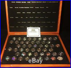 1999-2009 Complete 24K Gold Plated State Quarter 56-Coin Set in Cherry Wood