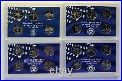 1999 -2009 Complete Mint Packaged 168 State Quarter PDS Clad BU & Clad Proof Set