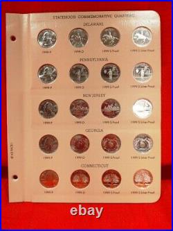 1999-2009 Complete State & Terr Quarter Set Pds & Silver Proofs In Dansco Albums