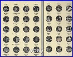 1999-2009 S Complete Silver Proof State Quarter-56 Pc Set-11 Years In Folder