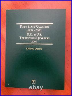 1999-2009 S Complete Silver Proof State Quarter-56 Pc Set-11 Yrs. Storage Folder