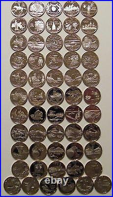 1999-2009 S -State Quarters Silver Proof- Complete 56 Coins / DC Territories