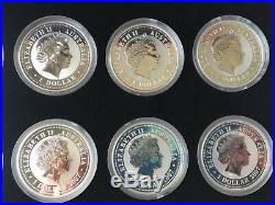 1999-2010 AUSTRALIA SILVER LUNAR COMPLETE SET SI 12 COINS 1Oz with Wooden Box