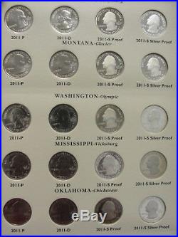 1999-2011 Complete State Quarter Set withProof & Silver in (3) Littleton Albums