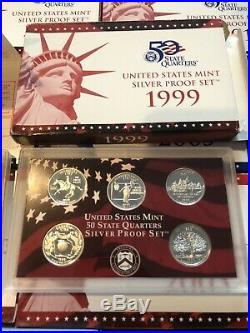 1999-2011 Us Mint 90% Silver Complete Proof Set + Uncirculated Mint Set