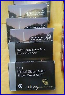 1999 2021 US Mint Silver Proof Sets Complete Run With Mint Boxes & COAs 23 Total