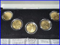 1999 Complete Set Of 24kt. Gold Plated State Quarters with certificates