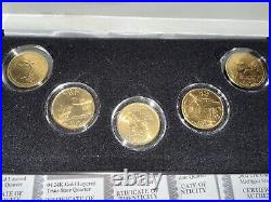 1999 Complete Set Of 24kt. Gold Plated State Quarters with certificates