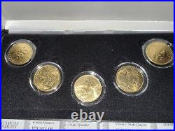 1999 Complete Set Of 24kt. Gold Plated State Quarters with certificates