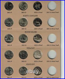 1999 P 2008 S Statehood Quarters with Proofs in 8143 and 8144 Dansco Albums