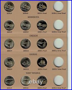 1999 P 2008 S Statehood Quarters with Proofs in 8143 and 8144 Dansco Albums