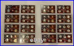 1999 S 2010 S US Mint Silver Proof Sets 12 Complete Sets, 141 Coins