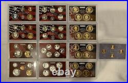 1999 S 2010 S US Mint Silver Proof Sets 12 Complete Sets, 141 Coins