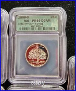 1999 S SILVER QUARTER COMPLETE FIVE COIN SET ICG PR69 DCAM 1st in series SC233