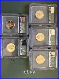 1999 S Silver Quarter Complete Five Coin Set Icg Pr 70 Dcam