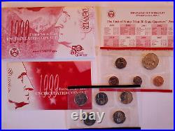 1999 US Mint Uncirculated Set, Complete, Philadelphia & Denver