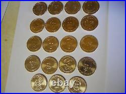 1 of Each President (39 Coins) 2007-2016 Complete Set $1 Golden Dollars. UNC