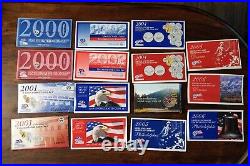 2000-2001-2002-2003-2004-2004 NIckels-2005-2006 U. S. Mint Sets with COA 15 Sets
