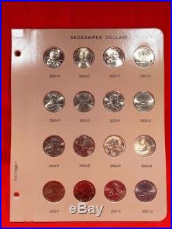 2000-2019 Complete Set 40 Sacagawea $1 P&d Bu Mint Coins In A Dansc0 Album