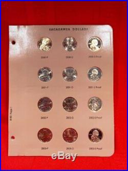 2000-2019 Complete Set 60 Sacagawea $1 P, D&s Bu Mint Coins In A Dansc0 Album