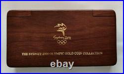 2000 Gold Sydney Olympics 8 Coin PROOF Complete Set with Jarrah Wood Box & COA
