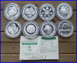 2000 Sydney Olympic 1oz. 999 Silver Coin Complete Set Of 8