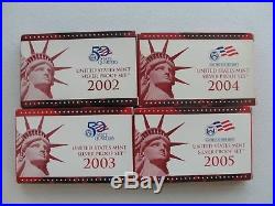 2002 2005 US 90% Silver Proof Sets With State Quarters Complete Run Of 4