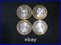 2003-2006 Complete 32 Coin Set Mexico Bi-metallic Silver Center Uncirculated