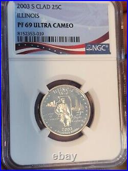 2003-s Clad Proof Set, Complete Multi Coin Set Of 10 Coins Ngc Pf69 Ultra Cameo