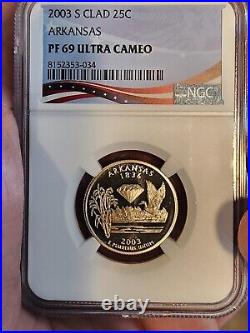 2003-s Clad Proof Set, Complete Multi Coin Set Of 10 Coins Ngc Pf69 Ultra Cameo