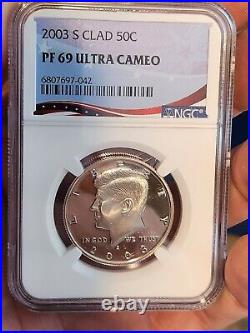 2003-s Clad Proof Set, Complete Multi Coin Set Of 10 Coins Ngc Pf69 Ultra Cameo