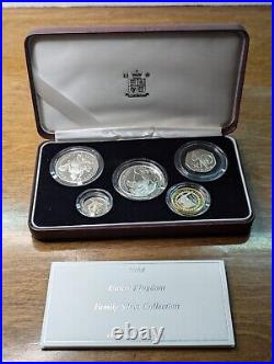 2004 5 Coin United Kingdom Family Silver Proof Set Complete