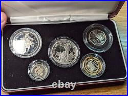 2004 5 Coin United Kingdom Family Silver Proof Set Complete