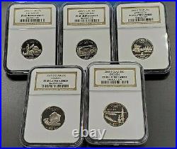 2005 S Complete 5 Coin Clad Proof Quarter Set NGC Graded PF69 UCAM Brown Label
