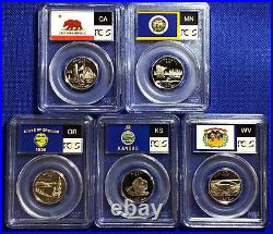 2005-S Complete Clad State Quarter Set Flag Labels PCGS PR70DCAM