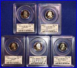 2005-S Complete Clad State Quarter Set Flag Labels PCGS PR70DCAM