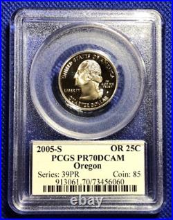 2005-S Complete Clad State Quarter Set Flag Labels PCGS PR70DCAM