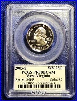 2005-S Complete Clad State Quarter Set Flag Labels PCGS PR70DCAM