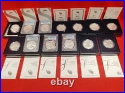 2006-w Thru 2020-w U. S. Burnished American Silver Eagles Coins Complete Set