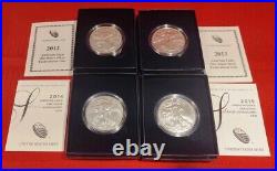 2006-w Thru 2020-w U. S. Burnished American Silver Eagles Coins Complete Set